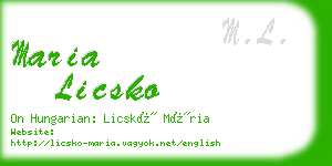 maria licsko business card